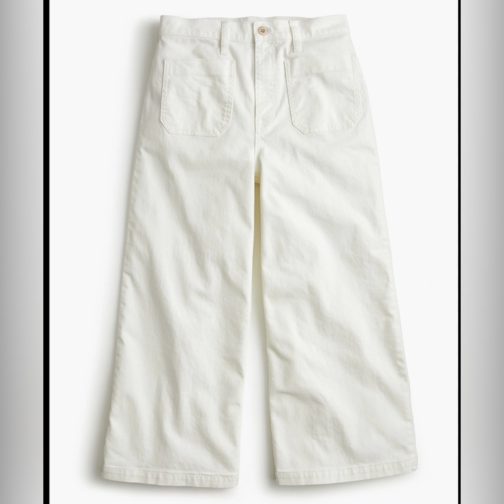 Point Sur (J.Crew) White Denim Wide Leg Crop Jeans 25P
